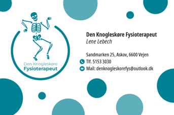 Den knogleskøre fysioterapeut - visitkort